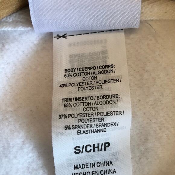 Reebok Hoodie Women’s Size Small Sweatshirt Oversized Athletic Workout Gym White - Picture 5 of 6